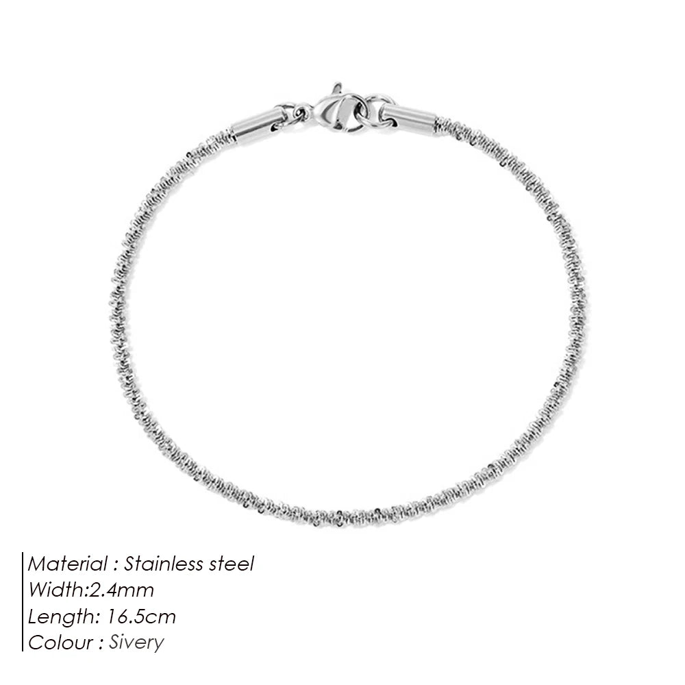 Twist chain Sparkling Rope  Adjustable Bracelet