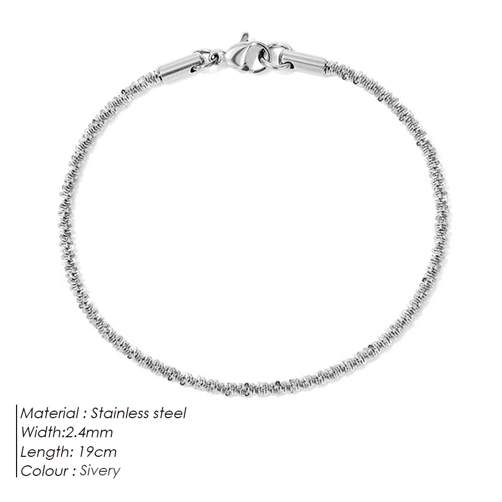 Twist chain Sparkling Rope  Adjustable Bracelet