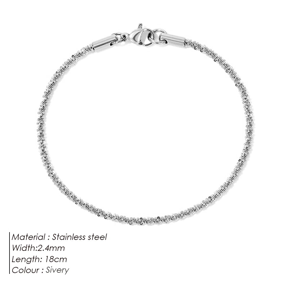 Twist chain Sparkling Rope  Adjustable Bracelet