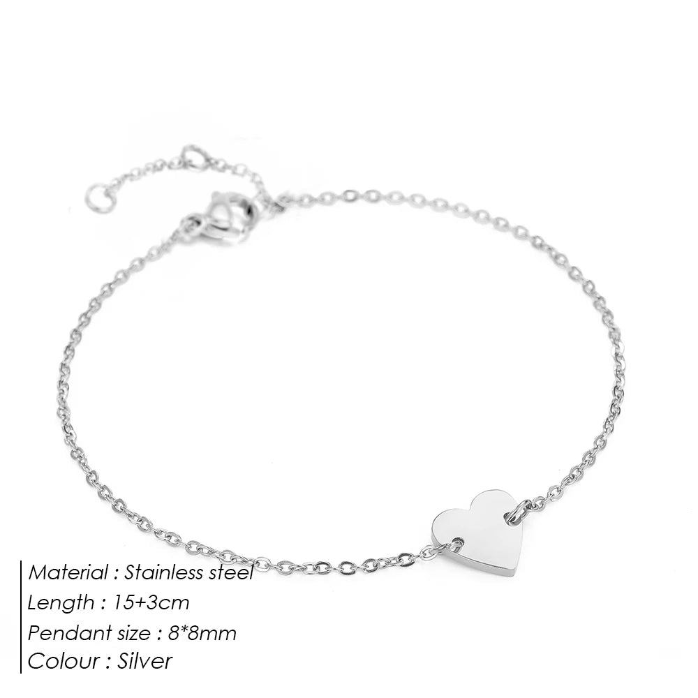 Heart charm bracelet